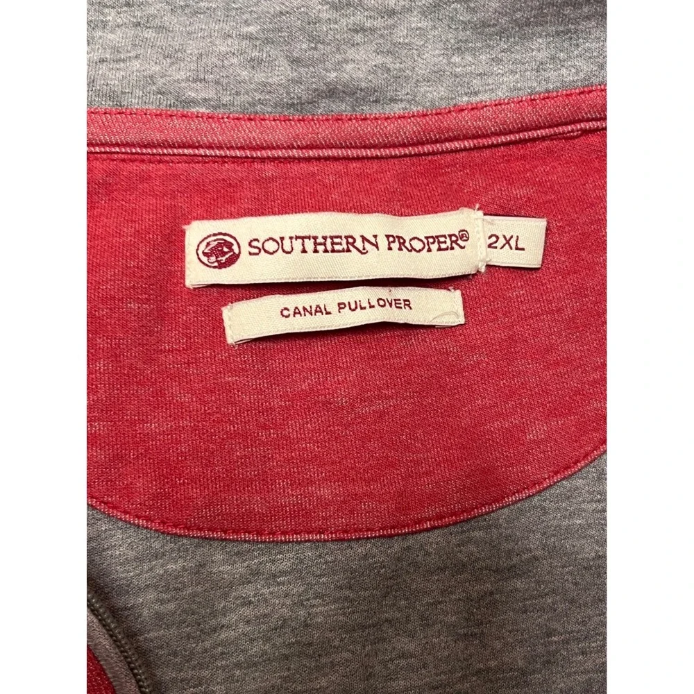 Southern Proper Canal Pullover Mens 2XL Red Quarter Zip Mock Neck Sweater‎